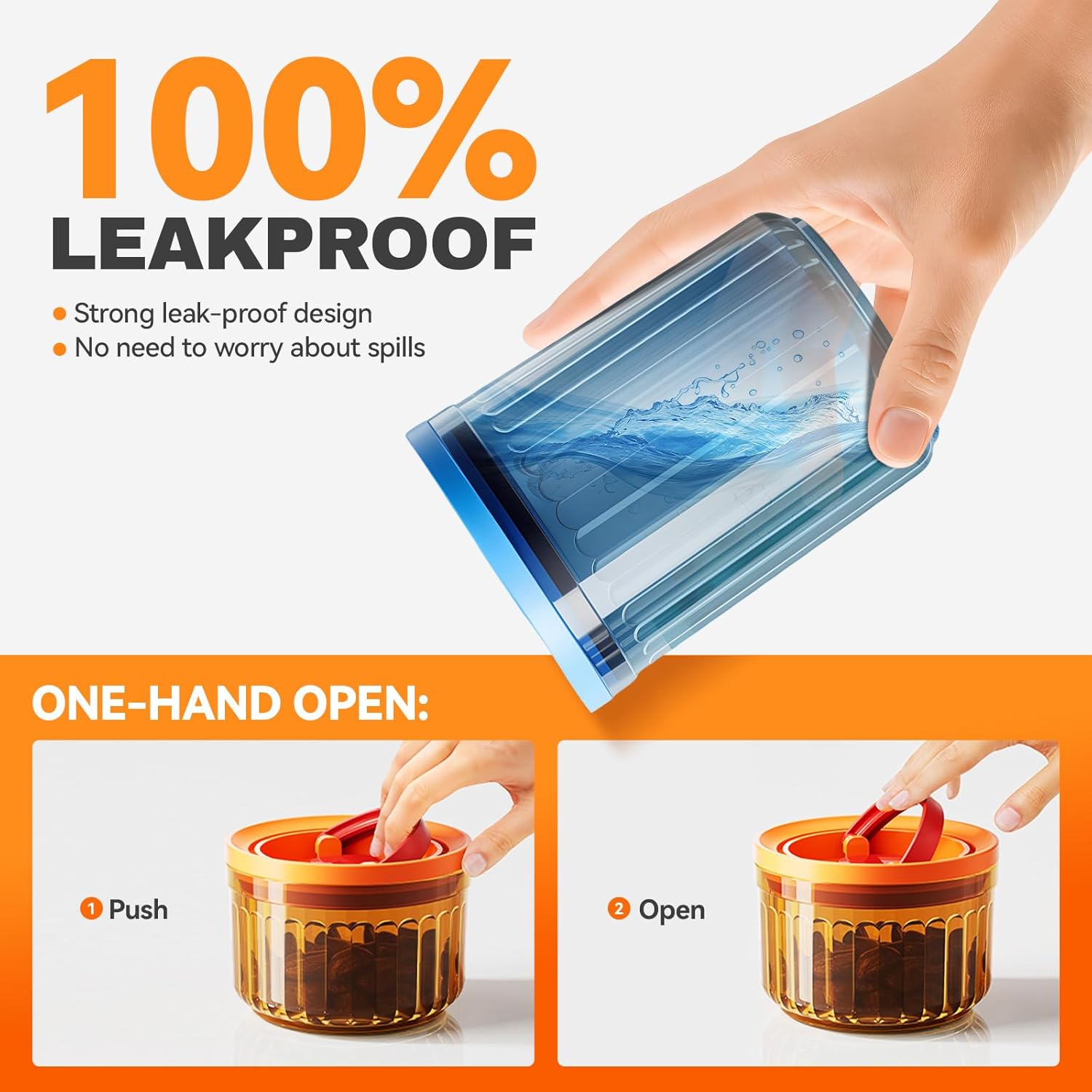 THKAILAR 6-Pack Airtight Food Storage Containers, Coffee-Tinted UV Blocking (10oz/17oz/24oz) for Kitchen Pantry Organization, Leakproof BPA-Free Snap-Lock Lids for Dry Food,Flour,Nuts,Grains,Coffee