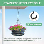 125 Pcs Screw Hooks in 5 Sizes – Cup Hooks for Hanging Plants, Mugs, Lights, and Ceiling Storage (Black)