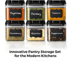 Shazo 6 PC Airtight Food Storage Containers - BPA Free Clear Plastic Snack & Spice Containers with Easy Lock Lids - Kitchen and Pantry Organization for Herbs, Coffee, Tea - 0.5L / 2.1 Cups