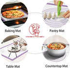Non Stick Pastry Mat,Extra Large Silicone Baking Mat with Measurement, Food Grade Dough Rolling Mat for Making Cookies Macarons Bread Pie Crust, Easy to Clean& Multi-Purpose