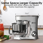 Kitchen in the Box Stand Mixer, 900W 8.5 QT Kitchen Electric Mixer, 10-Speed Large Capacity Tilt-head Food Mixer with Dough Hook, Wire Whip, Flat Beater & Splash Guard (Silver)