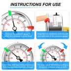 MEANLIN MEASURE -30inHG~30Psi Vacuum Pressure Gauge 1/8" NPT 2.5" FACE DIAL, Stainless Steel Liquid Filled Pressure Gauge WOG Water Oil Air Center Back Mount (with 2PCS Snaps)