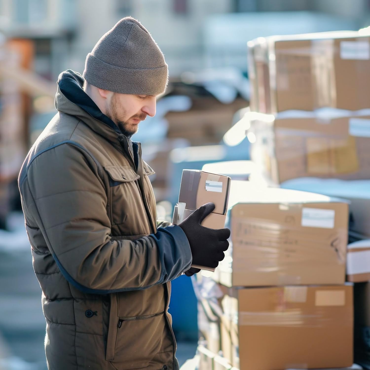 KAYGO Winter Work Gloves for Men and Women, 12 Pairs Thermal Insulated Safety Work Gloves PU Coated, Smooth Grip on Palm & Fingers,Ideal for Freezer Work,Black,S