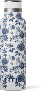 RTIC 20oz Journey Bottle Metal Stainless Steel Vacuum Insulated, BPA Free, Reusable, for Water, Hot and Cold Drinks, Travel, Sports, Camping, Blue Bouquet