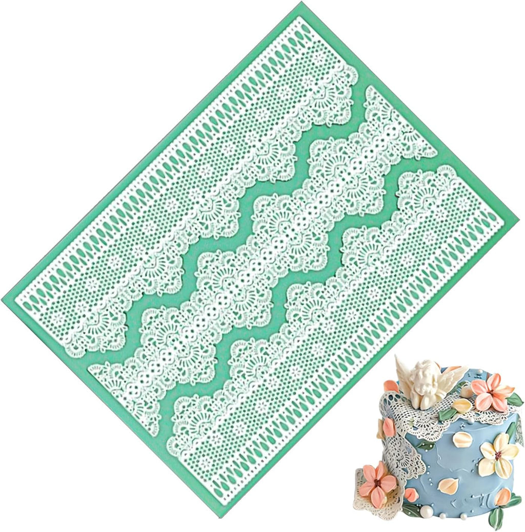 GROWTAIL Lace Molds Silicone,Cake Fondant Embossing Mat,Lace Molds for Cake Decorating Edible Lace