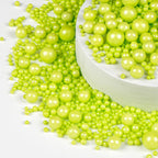 Christmas Green Pearl Sprinkles, Edible Candy Sugar Pearls, 150g/5.29oz, Mix Size, Cake Decorations & Cupcake Toppers, Wedding Party, Easter, Valentine's Day, Christmas Supplies