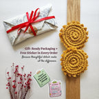 Cotton Car Coasters for Cup Holders, 2PC Car Cup Coasters, Drink Coaster Holder, Cute cupholder Coaster Accessories for Women, Macrame, Boho (Sunshine Yellow)