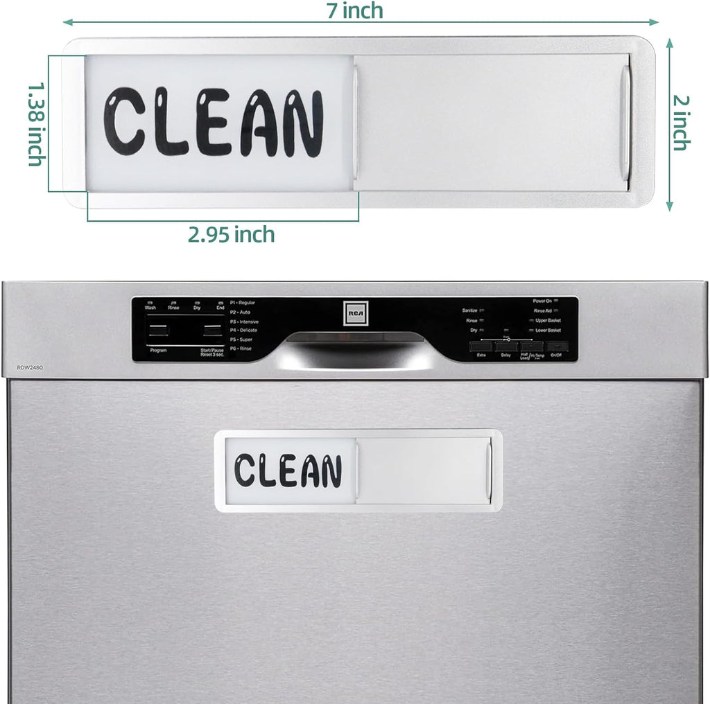 Dishwasher Magnet Clean Dirty Sign，Clean and Dirty Dishwasher Sign，Clean Dirty Magnet for Dishwasher，Dishwasher Clean Dirty Sign,Works for All Dishwashers，Dishwasher Accessories（Silver）