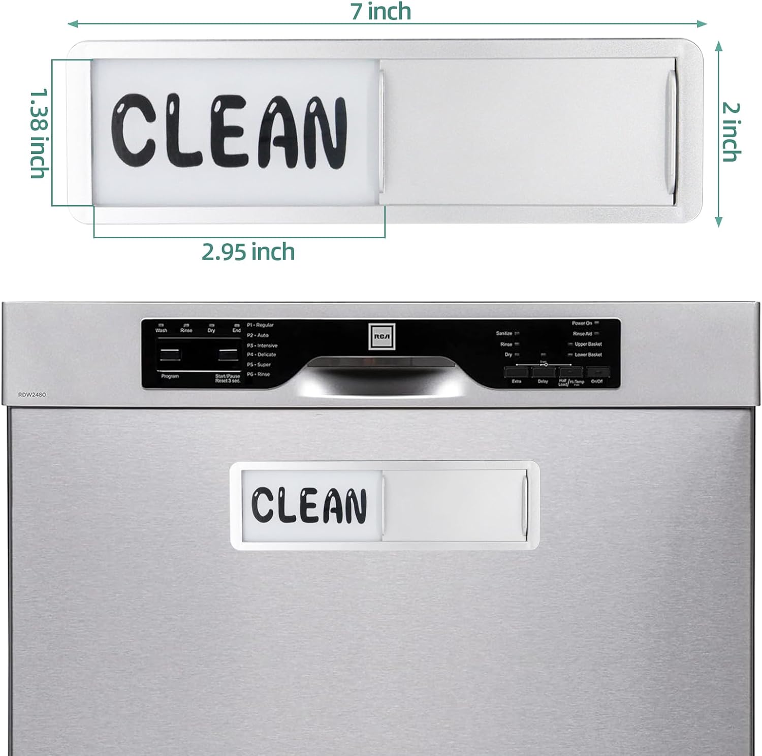 Dishwasher Magnet Clean Dirty Sign，Clean and Dirty Dishwasher Sign，Clean Dirty Magnet for Dishwasher，Dishwasher Clean Dirty Sign,Works for All Dishwashers，Dishwasher Accessories（Silver）