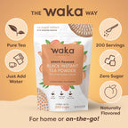 Waka Instant Black Tea Mix, Peach Flavored - 100% Tea Leaves, No Additives, Unsweetened Tea Powder for 50 Quarts or 200 Cups – Easy and Quick Hot or Iced Teas (4.5oz)