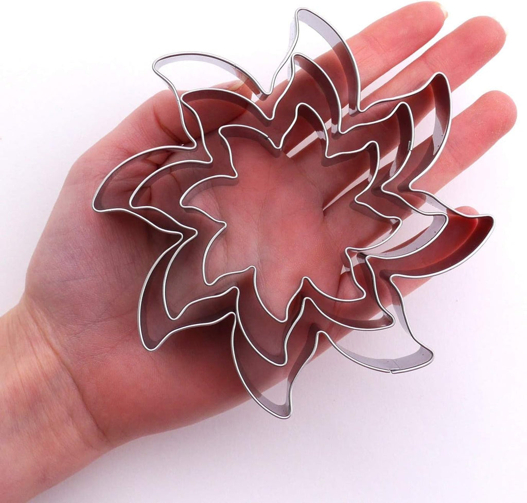 Sun Cookie Cutter Set – Sharp & Stainless Steel Cooking Utensils – A Bright Fit for Sandwiches, Pancakes, Fruits & Crafts – Dishwasher-Safe 3-Piece Bakery Supplies by Sweet Cookie Crumbs