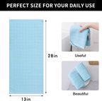 Homaxy 100% Cotton Terry Kitchen Towels(Sky Blue, 13 x 28 inches), Checkered Designed, Soft and Super Absorbent Dish Towels, 8 Pack
