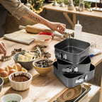 Springform Cake Pan Set of 3 (4, 7, 9 Inch) Square Leakproof Nonstick Cheesecake Pans with Removable Bottom Carbon Steel Bakeware