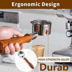 54mm Coffee Bottomless Portafilter, Compatible with Breville Barista Bes 870/878/880/876/840/810/500/450 Replacement Parts Bottomless Portafilter(Walnut)