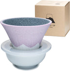 Ceramic Reusable Coffee Filter Dripper Paperless Sustinable Mt. Fuji Made in Japan (Cherry blossoms)