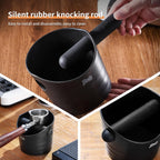 Bincoo Mini Coffee Knock Box 4.5 Inch - Espresso Accessories for Coffee Grounds Container - Multifunctional, Suitable for Home & Bar(Black)