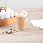 Restaurantware-Forma Professional 13.5 oz Double Wall Glass Mugs, 2 Insulated Coffee Mugs With Handle - Dishwashable, Reusable, Clear Glass Beverage Cups, Freezable, For Hot Or Cold Beverages