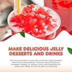 Fanale Coconut Jelly Topping nata de coco for Boba Tea | Ice Cream | Yogurt | Smoothie | Milk Tea | Desserts Strawberry Heart Shaped, 6.6 pound (Pack of 4) | JEL026-CS