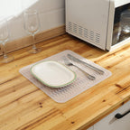 Silicone Dish Drying Mat for Multiple Usage,Easy clean,Eco-friendly,Heat-resistant Silicone Mat for Kitchen Counter or Sink,Refrigerator or Drawer liner Translucent M 12 inches x 12 inches