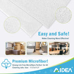AIDEA Microfiber Cleaning Cloth White 50PK, Microfiber Towels for Cars, Lint Free Rags, Kitchen Towels Dusting Cloth, Bar Rags for Cleaning, Wash Cloth, Dish Cloths White, 11.5"x 11.5"