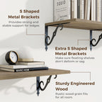 RICHFOCUS 12 Inch Deep Floating Shelves for Wall, 39" W x 12" D Wood Wall Shelves Set of 2, Wide Floating Shelves for Living Room, Bedroom, Kitchen, Bathroom and Decor Storage, Grey