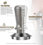 IKAPE 51MM Palm Espresso Tamper, Premium Barista Coffee Tamper with Calibrated Spring Loaded, 100% Flat Stainless Steel Base Tamper for Espresso Machine