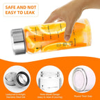 Glass Juice Bottles 4 Pack 16 oz - Wide Mouth Glass Water Bottles with Lids - for Juicing, Smoothies, Milk, Protein, BPA Free, Reusable, Stainless Steel Lids, Leak Proof, Shaker bottle [16oz/500ml]