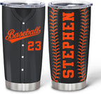 Hyturtle Personalized Baseball Tumbler Baseball Players Design Stainless Steel Double Walled Vacuum Insulated Tumblers 20oz30oz Coffee Travel Mug Cup Christmas Gift For Men Boys Friends Dad Sports Fan