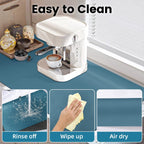 PoYang 31"x17" Coffee Mat X-Large, Coffee Bar Accessories for Countertop, Absorbent Dish Drying Mat, Anti-Slip and Hide Stain Pad for Espresso Machine, Espresso Maker and Kitchen Counter, Blue