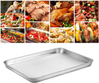Baking Sheets Set of 4, Stainless Steel Cookie Pan Tray For Oven, Size 12.25 x 9.65 x 1 inch, Heavy Duty, Deep Edge, Superior Mirror Finish, Dishwasher Safe