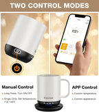 Heated Coffee Mug T1-14oz Fast Heating & Longer Battery Life Self Heating Coffee Mug Hot to 149℉ - Touch & App Controlled Mug Coffee and Hot Beverage Warmer, Gifts for Women and Men