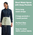 MEEMA Waist Apron with 3 Pockets | Waitress Apron | Waitress Apron with Pockets | Half Aprons With Pockets | Server Aprons Women