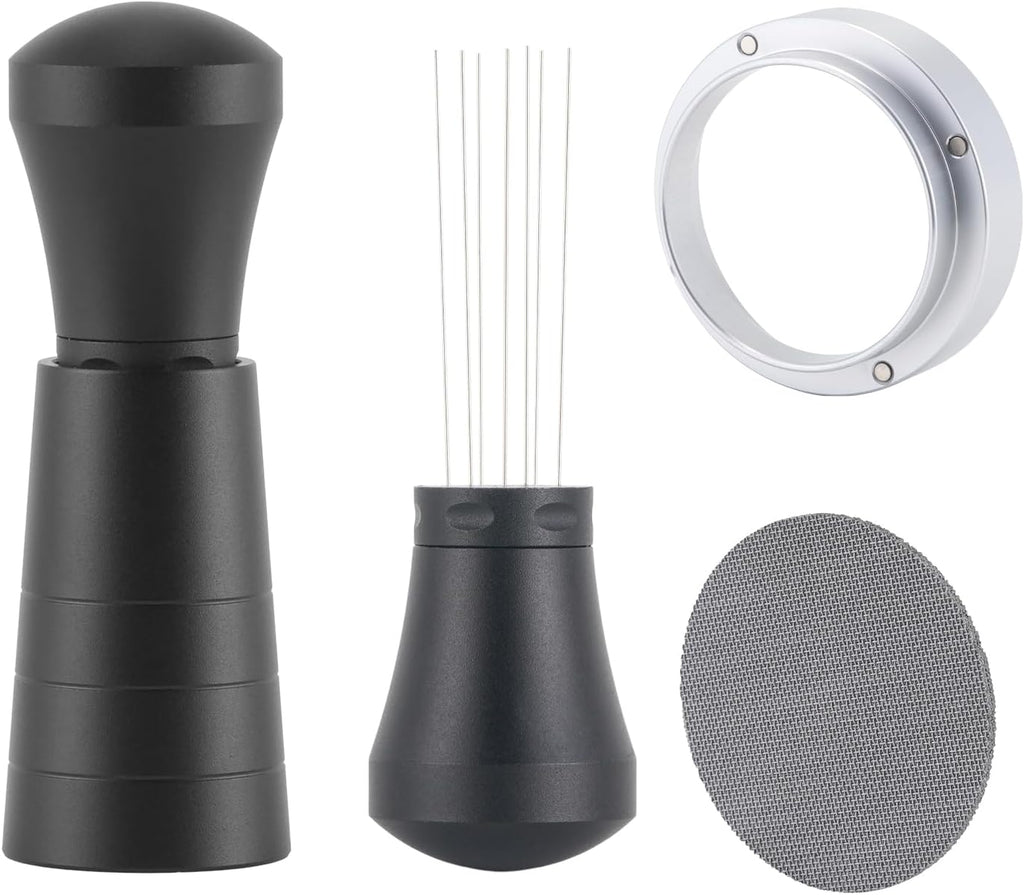 58mm WDT Tool Espresso Accessories Kit,GdHaHSP Dosing Funnel and Puck Screen Set,Espresso Stirrer Distribution Tool,Espresso Whisk for espresso tools