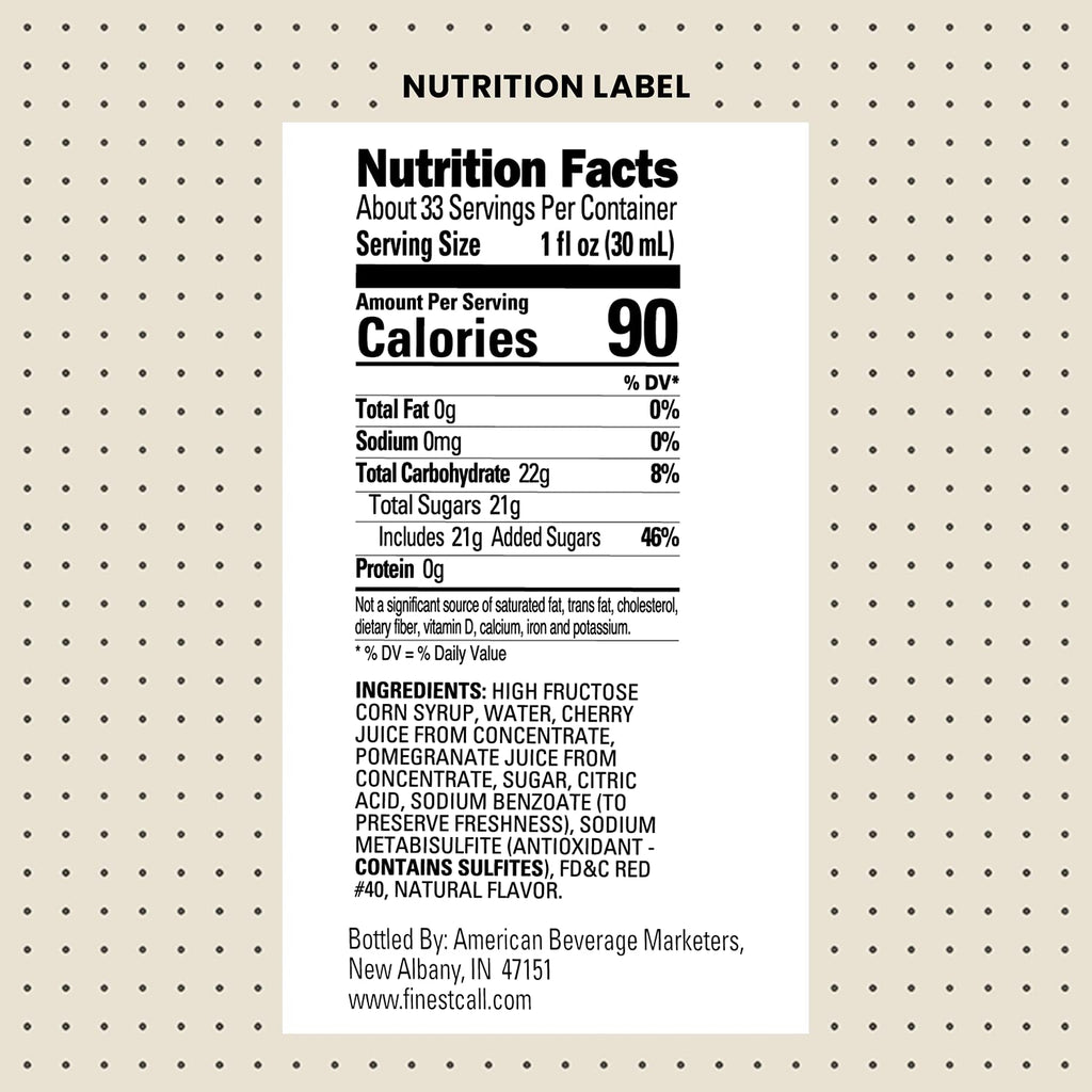 Finest Call Premium Grenadine Syrup Drink Mix, 1 Liter Bottle (33.8 Fl Oz), Pack of 3