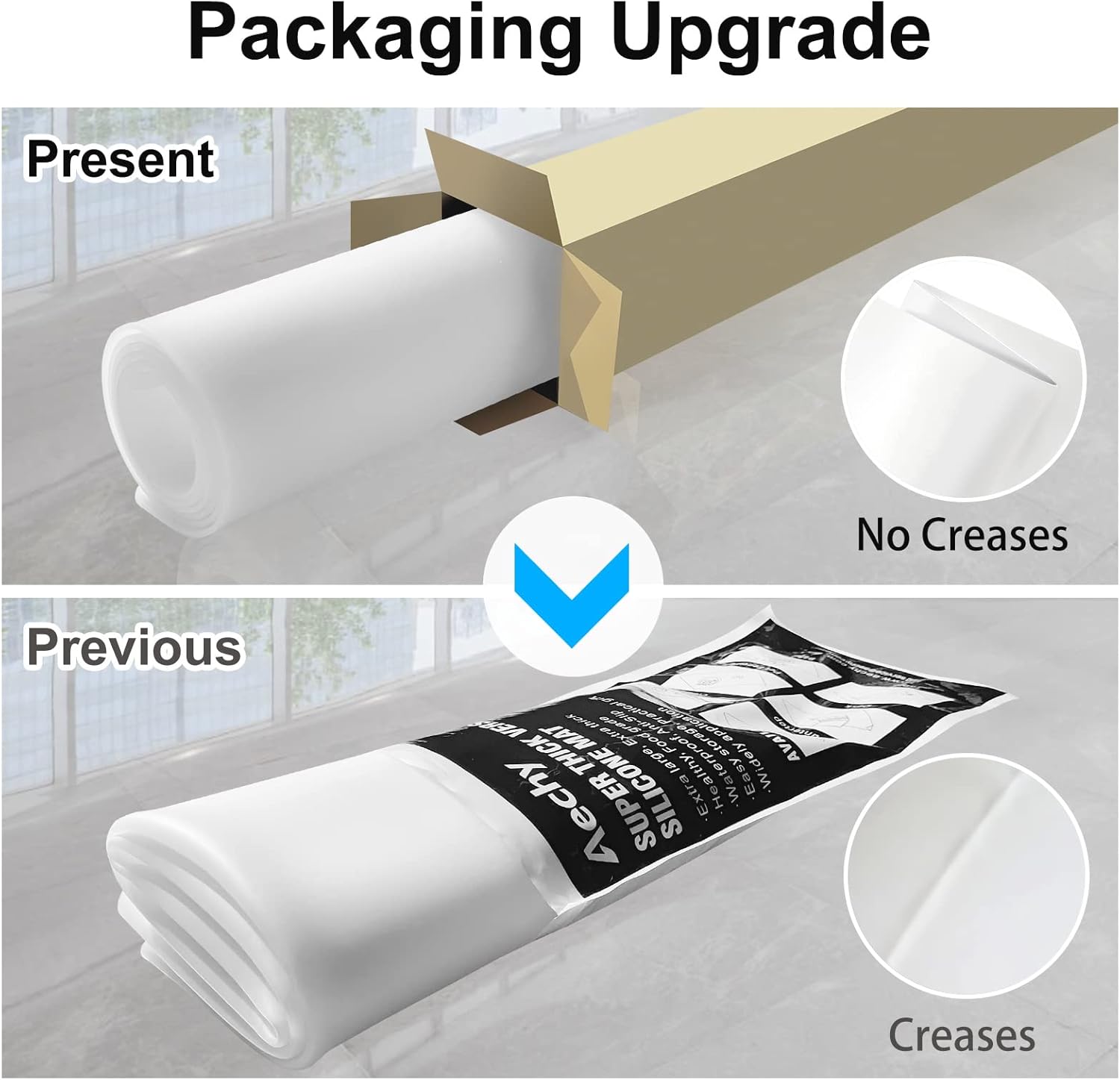 AECHY Extra Large Silicone Mat 35.3"x23.5"x0.08", Multipurpose Silicone Mat Thick Heat Resistant Mat Shipped Rolled Up Kitchen Counter Mat Nonslip Silicone Mats for Kitchen Counter Translucent