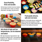 AKOAK Reusable Silicone Non-stick Baking Cups, Cake Molds, Kitchen Baking Cooking Accessories, DIY Cake Making Tools - Pack of 10 (Blue)