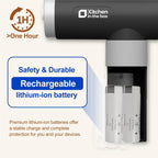 Kitchen in the box Cordless Rechargeable Hand Mixer for Kitchen, Portable Handheld Electric Mixer with Beaters, Whisks, 6-Speed Digital Display, Charging Base and USB-C Charge Cable (Classic Black)