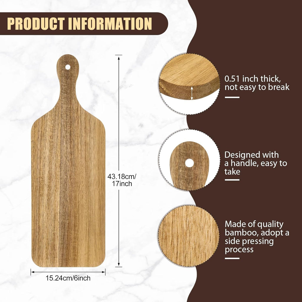 Lounsweer 6 Pcs Thicken Cutting Board Bulk Wood Board for Chopping Serving Charcuterie Material for Laser Engraving Mother' Day Wedding Housewarming Gift