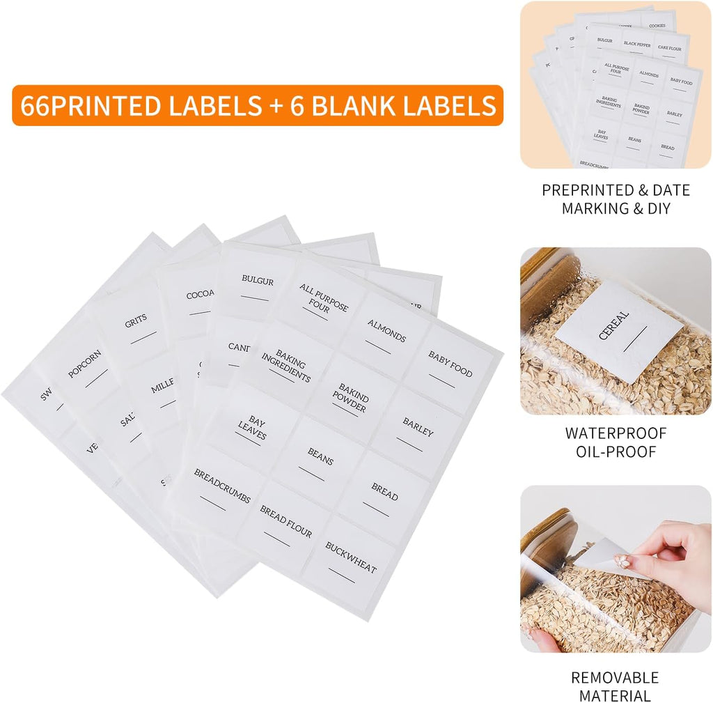 Glass Food Storage Containers with Lids, 25 Oz High Borosilicate Glass Jars for Coffee Bean, Candy, Cookie, Flour, Square