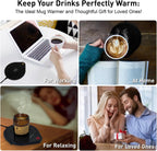 Electric Coffee Mug Warmers for Desk, 75℃ Precision Heating & Auto Shut Off, Spill-Proof Cup Warmer for Coffee/Tea/Milk/Hot Chocolate Beverages (Black)