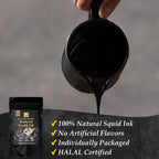(5g x 40 Pack) Black Hut Squid Ink, Food Coloring Tinta Calamari for Rice Noodles Pasta Spaghetti Risotto, Cuttlefish Ink for Baking mix, Halal Certificate, Contains Molluscs, 7.06 oz / 200 g
