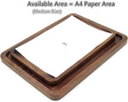 Bamber Wood Serving Tray Wooden Decorative Coffee Tea Platter Black Walnut 13.4 x 9 Inches