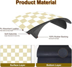 Dish Drying Mat for Kitchen, 15.7’’ X 17.7’’ Coffee Bar Mats for Countertop Fit Under Coffee Maker, Checkered Drying Mat, Hide Stain Rubber Backed Espresso Machine Absorbent Drying Pad, Beige & White