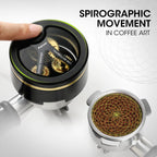 Aieve Spirographic WDT Tool 54mm, Metal Espresso Distribution Tools with Heavy-duty Stand for Barista, 0.4mm x 9 Needles Geared Spinning Aluminum Coffee Stirrer with 9 Extra Needle