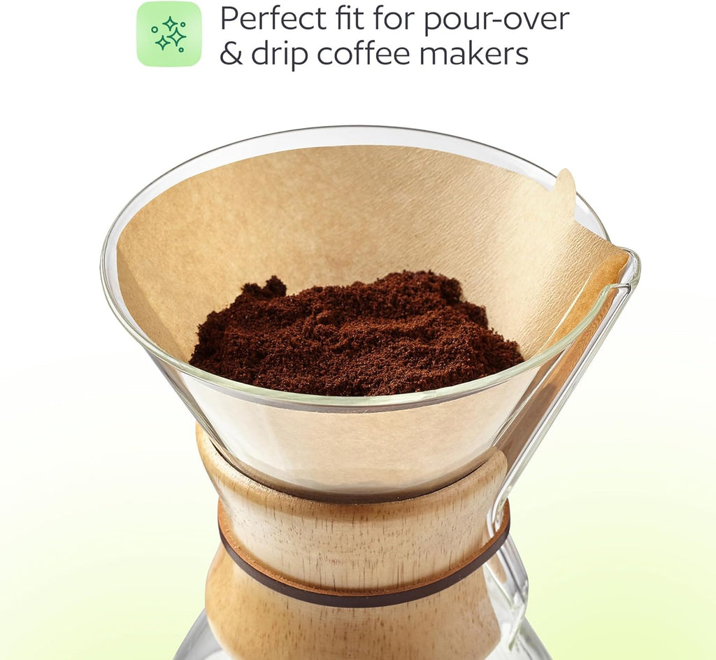 200 Pcs #4 Unbleached Paper Coffee Filters for Cuisinart, Ninja, BLACK+DECKER & other 8-12 Cup Coffee Makers - Perfect for Pour Over and Drip Coffee