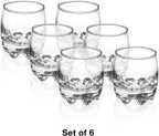 Bormioli Rocco Galassia Shot Glasses – Gift Set Of 6 Drinking Shot Cups With Elegant Curved Shape, Heavy Sham & Interlocking Feet – Short Shooter Tumblers For Liquors & Spirits (2.25oz)
