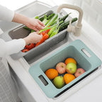 Yatmung Deep Freezer Organizer Bins Expandable - Freezer Baskets for Chest Freezer Adjustable - Freezer Storage Bins with Handle - Freezer Organization Accessories for Kitchen -Green, 2-PACK