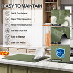 Dish Drying Mat for Kitchen Counter | Coffee Bar Mat for Countertops | Heat Resistant Drainer Mat with Non-slip Rubber Backed | Hide Stain Kitchen Absorbent Draining Mat | Green 18"x24"
