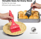 Kitchen Mama Platinum Silicone Extra Wide Pastry & Basting Brush Utensil Set – Heat Resistant, Dishwasher Safe, BBQ Grilling, Cooking, Baking, Perfect For Outdoor, and Butter, Egg Wash, Oil and Sauce