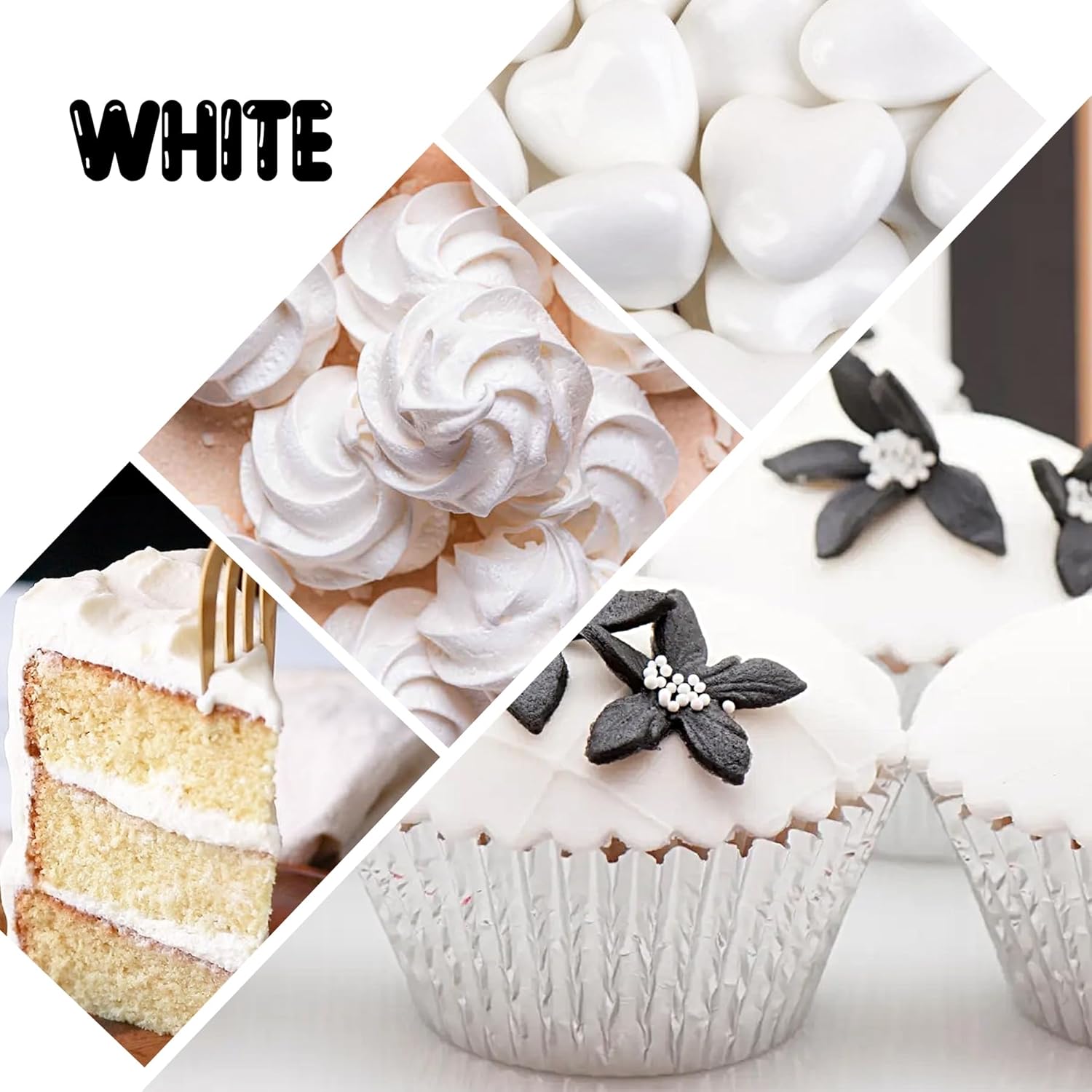 Food Coloring Liquid - Vibrant Color Food Coloring for Cake Decorating, Baking, Easter Egg, Icing - Tasteless Food Color Dye for Fondant, Cooking, Slime, Airbrush (White, 8 Fl.oz)